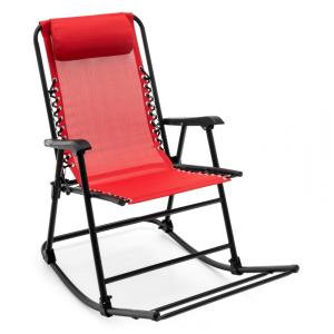 Cadeira Reclinável Ajustável Gravidade Zero com Apoio de Cabeça e Porta Copos, GOPLUS, Vermelho