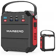 MARBERO Gerador de Energia Solar Portátil á Bateria de Lítio com Lanterna 1 Tomada AC, 4 USB, 22500mAh, 110V, 80W