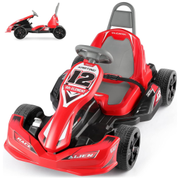 Carro Elétrico Infantil a Bateria 12V com 2 Velocidades e Assento, Idade Rec 3 a 8 Anos, ELEMARA, Vermelho