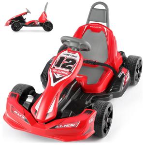 Carro Elétrico Infantil a Bateria 12V com 2 Velocidades e Assento, Idade Rec 3 a 8 Anos, ELEMARA, Vermelho