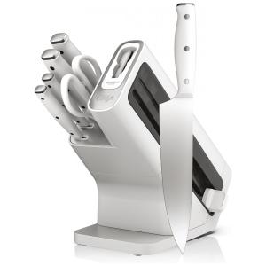 Conjunto de Facas com Amolador Embutido, Aço Inoxidável, 7 Peças, Ninja K12007WHBN, Branco