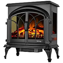 Lareira Elétrica com Chamas 3D Ajustável, 110v, E FLAME USA EF BLT15B, Preto