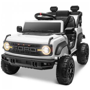 Carro Elétrico Infantil 12V Ford Bronco Raptor com Controle Remoto para Pais, Suspensão nas 4 Rodas, Música via Bluetooth e Luzes LED
