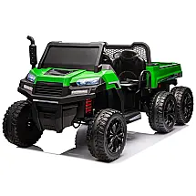 Carrinho Elétrico Infantil 12V 2 Assentos Verde com Luzes LED e MP3 para Crianças
