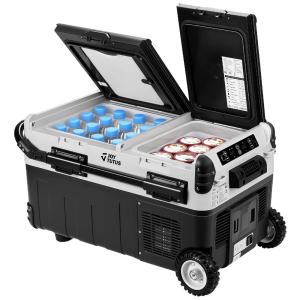 Geladeira Portátil 28L com Modo Sorvete e Zona Dupla, 12V JOYTUTUS, Preta