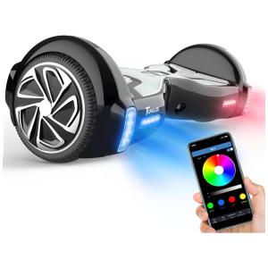 TOMOLOO Hoverboard Off Road com Alto Falante Bluetooth, Luz LED, 220V, Preto