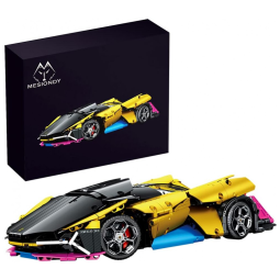 Kit de Construção Carro de Corrida, Peças 1095, Colecionável, MESIONDY, Amarelo