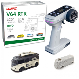 Mini Carro RC Escala 1:64 com Controle Remoto de Nível de Hobby de 2,4GHz e Iluminação