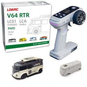 Mini Carro RC Escala 1:64 com Controle Remoto de Nível de Hobby de 2,4GHz e Iluminação