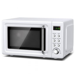 Micro ondas LDAILY Retro de Bancada 19 Litros Multifuncional, 110V 700W, Branco