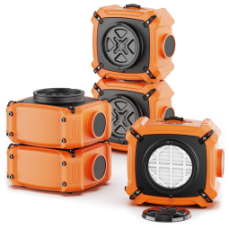 Purificador de Ar Industrial com Filtro PureAiro HEPA Max 970, Filtragem 3 Estágios, 5 Un, Alorair, Laranja