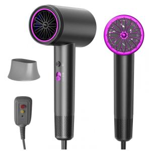 Secador de Cabelo, Secagem Rápida em 3 Minutos a 160.000 RPM, Profissional de Alta Velocidade com 200 Milhões de Íons Negativos