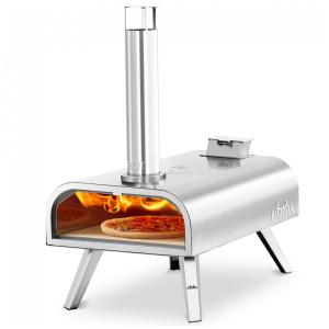 Forno de Pizza Externo Portátil a Pellets de Madeira em Aço Inoxidável, Big Horn, Prata