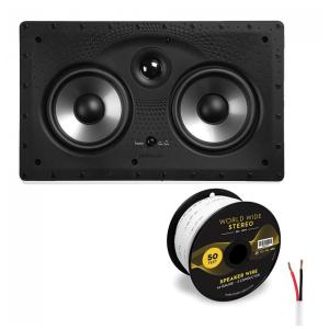 Caixa central de embutir na parede Polk Audio 255c-RT com cabo 50 pés branco para home theater 150W