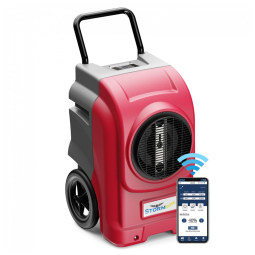Desumidificador Industrial de 127 Litros para Ambientes Amplos com Bomba e Mangueira de Drenagem, AlorAir, Vermelho