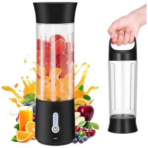 Liquidificador de Bancada Portátil 500 mL para Vitaminas, Recarregável 4000 mAh, AIKIDS, Azul