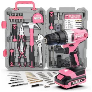 Kit de Ferramentas com Maleta de Transporte e Parafusadeira, 80 Peças, Amarela, 110v, HI SPEC, Amarelo