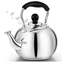 Chaleira de Chá 2.5L com Apito, Aço Inoxidável, DCLOBTOP DCL A01, Prateado