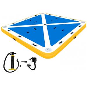 Plataforma Inflável Flutuante use em Piscinas, Lagos e Praias para 2 a 4 Pessoas, VEVOR Floating Dock 8 x 6 ft 4 6 People, Amarelo