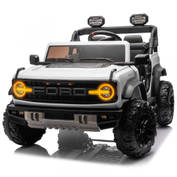 Carrinho Elétrico Licenciado Infantil 2 Lugares 24V, Ford Bronco Raptor 4x4, 2 Motores 90W, Bluetooth, Suspensão 4 Rodas, Controle Remoto