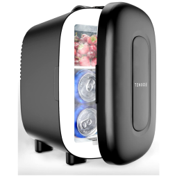 Mini Geladeira para Skincare 4 Litros Portátil, 12V, 110V, TENXOE, Preto