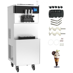 Máquina de Sorvete Soft Monosabor Comercial XPW Branco Alta Produção 4,5L Hopper 1000W 110V Modelo BQL-9200ST