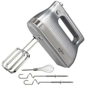 Batedeira de Mão Elétrica com 5 Velocidades e Batedores de Aço Inox, 110V 250W, MHCC, Prata