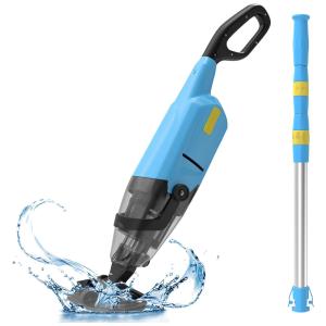 Aspirador de Piscina sem Fio, Recarregável com Autonomia da Bateria de 1H, Ideal para Piscinas Acima do Solo, Spas e Banheiras de