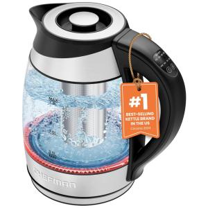 Chaleira Elétrica 1.8L, controle de Temperatura e Aço Inoxidável, 1200W, 110v, CHEFMAN, Preto