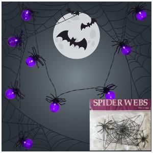 Pisca Pisca Teia de Aranha 15 LEDS Lâmpada G40 Resistente para Halloween, Roxo