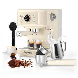 Máquina de Café Expresso Profissional 3 em 1 Compatível com Cápsula ESE ou NS, com Vaporizador de Leite, 110V 1100W, Empstorm, Creme