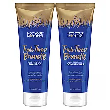 Shampoo e Condicionador para Cabelos Castanhos e Pretos Aumenta o Brilho e Hidrata, 237 mL, NOT YOUR MOTHERS 13429, Azul