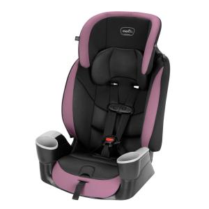 Assento Veicular 2 em 1 Evenflo Maestro Sport, Encosto Alto, Cinto 5 Pontos, Para Crianças de 2 a 8 Anos, Rosa Whitney