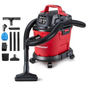Aspirador de Pó Comercial Úmido e Seco 12L, com Acessórios e Suporte para Montagem na Parede, 110V 660W, Vacmaster Red Edition VHB305M