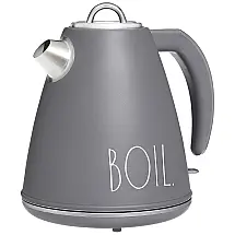 Chaleira Elétrica 1.5L em Aço Inoxidável com Desligamento Automático e Proteção Contra Fervura, 1500W, 110v, RAE DUNN, Cinza