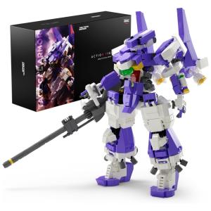 Kit de Construção Wuotan Mecha com 630 Peças, Nifeliz, Branco e Roxo