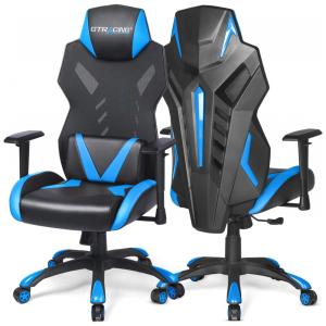 Cadeira de Escritório Gamer Ergonômica, Reclinável e Ajustável, GTRACING, Azul