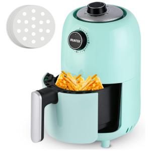 Mini Fritadeira Elétrica AirFryer iRUNTEK 1.3L com Livro de Receitas, 110V 800W, Azul