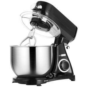 Batedeira de Bancada 6L com 6 Velocidades, Aço Inoxidável, 800W, 110v, VIVOHOME, Preto