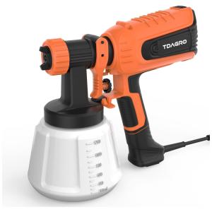 Pistola de Pintura Pulverizadora 1.2L com 4 Tamanhos de Pontas, 500W, Cor, TDAGRO SPA8002, Laranja