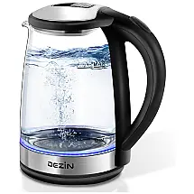 Chaleira Elétrica 1.8L, com Desligamento Automático, 1000W, 110v, DEZIN DZ380, Preto