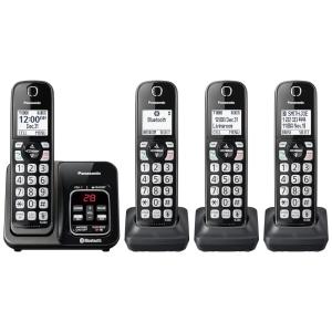 Sistema de Telefone sem fio com Bluetooth, Assistente de voz, Bloqueio de secretária, 4 Aparelhos, Panasonic KX TGD664M