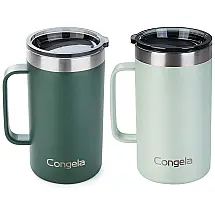 Copo Térmico 650 mL para Cerveja, Café com Isolamento a Vácuo, 2 Unidades, CONGELA, Azul