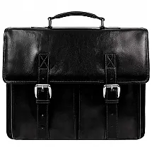 Bolsa Maleta Time Resistance de Couro Masculina para Laptop , Preta