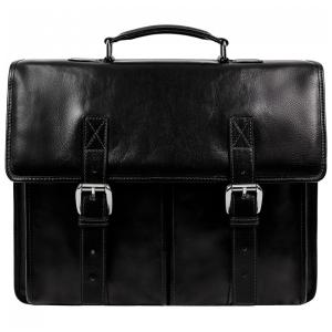 Bolsa Maleta Time Resistance de Couro Masculina para Laptop , Preta