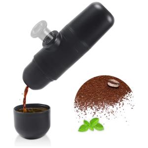 Cafeteira Elétrica Expresso Portátil 190gr Opera Manualmente 70ml, VECH, Preto