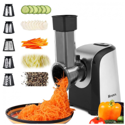 Homdox Ralador e Fatiador Elétrico Profissional com 5 Lâminas 110V 150W Preto