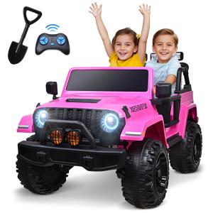 Carro Elétrico Jeep 24V Recarregável para Crianças 2 Assentos até 29 kg, Idade Recomendada 3, JOYWHALE BW 609s, Rosa