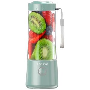 Liquidificador Portátil Foruisin 400mL com Carregamento USB, 110V, Azul Claro