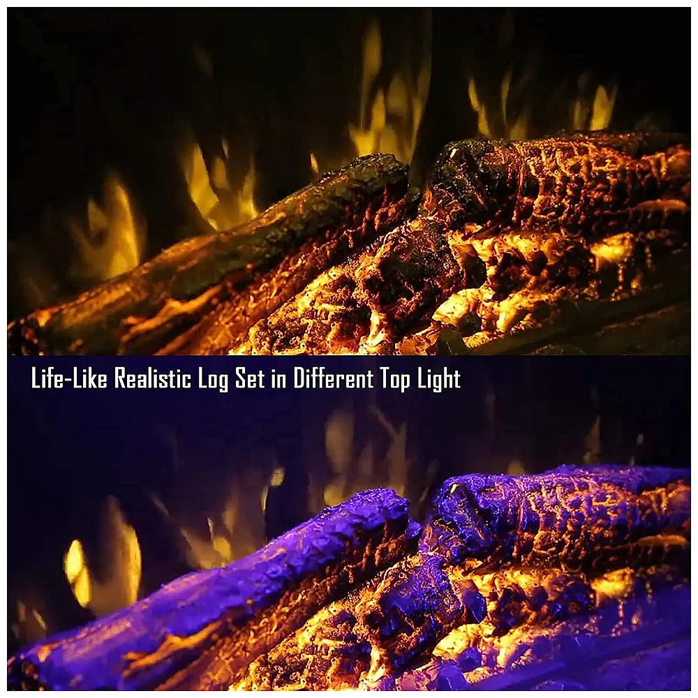 Lareira Elétrica de Embutir A53x72L Digital, Luz LED, Chama Ajustável, Temporizador e Som de Rachaduras, 1500W, 110v, MASARFLAME, Preto — foto 3